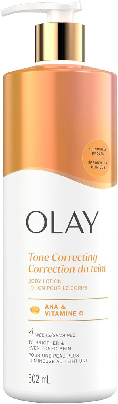 Olay Dark Spot Correcting Body Lotion with AHA, Vitamin C and Niacinamide, Exfoliating Body Lotion to Lift Away Discoloration, 502 mL