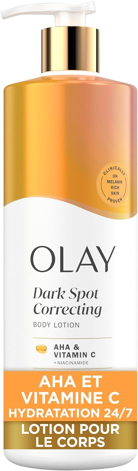 Olay Dark Spot Correcting Body Lotion with AHA, Vitamin C and Niacinamide, Exfoliating Body Lotion to Lift Away Discoloration, 502 mL